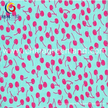 Chemise de vêtement coton popeline cerisier avec textile imprimé (GLLML190)